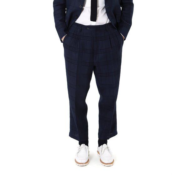 LC23 | Lino Galles Trouser Navy - Concrete