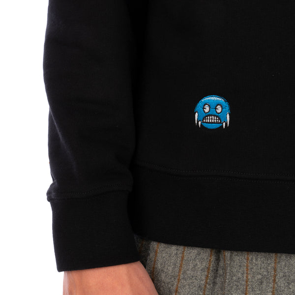 LC23 | Emoji Multi Embroidered Sweatshirt Black - Concrete