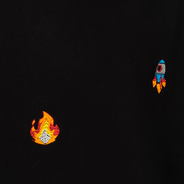 LC23 | Emoji Multi Embroidered Sweatshirt Black - Concrete