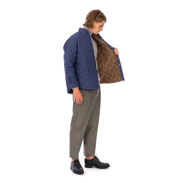 LC23 | Quilted Shirt Jacket Navy - Concrete