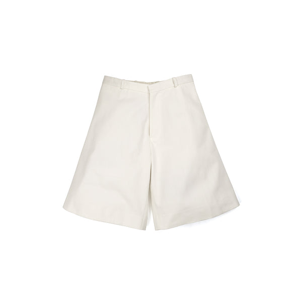 Lou Dalton | Tripple Seam Wide Leg Shorts White Denim - Concrete