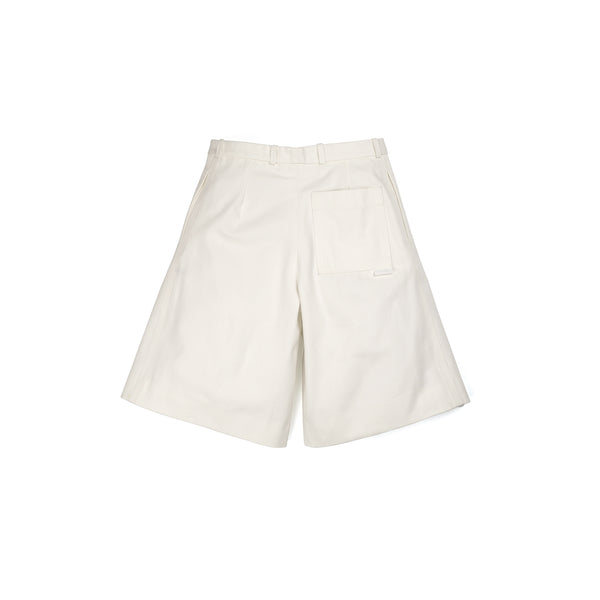 Lou Dalton | Tripple Seam Wide Leg Shorts White Denim - Concrete