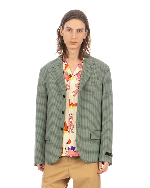Marni | Fresco Check Blazer Pale Mint - Concrete