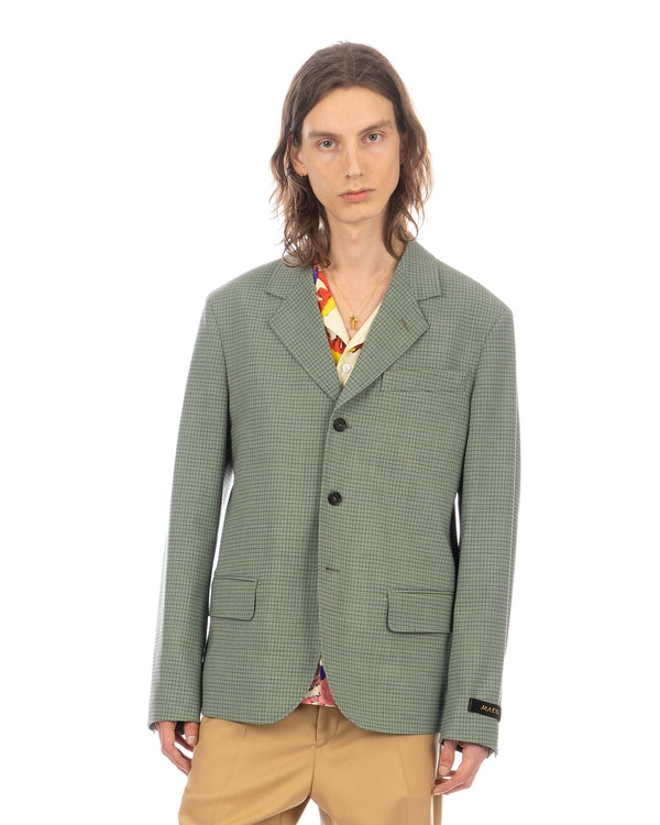 Marni | Fresco Check Blazer Pale Mint - Concrete