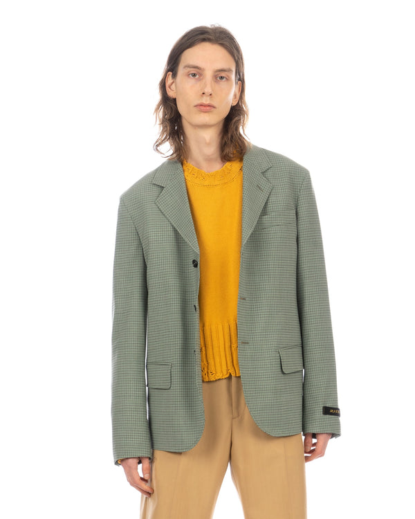 Marni | Fresco Check Blazer Pale Mint - Concrete