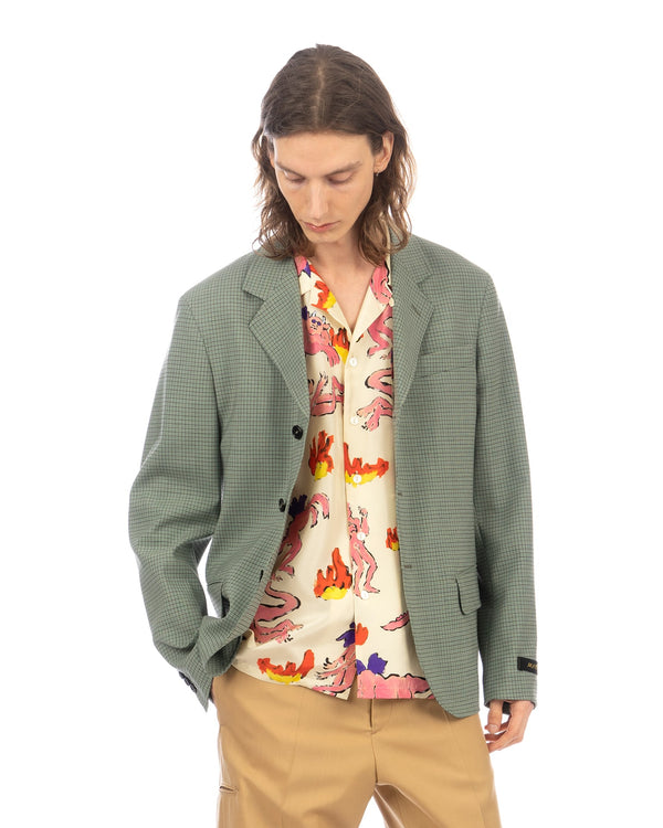 Marni | Fresco Check Blazer Pale Mint - Concrete