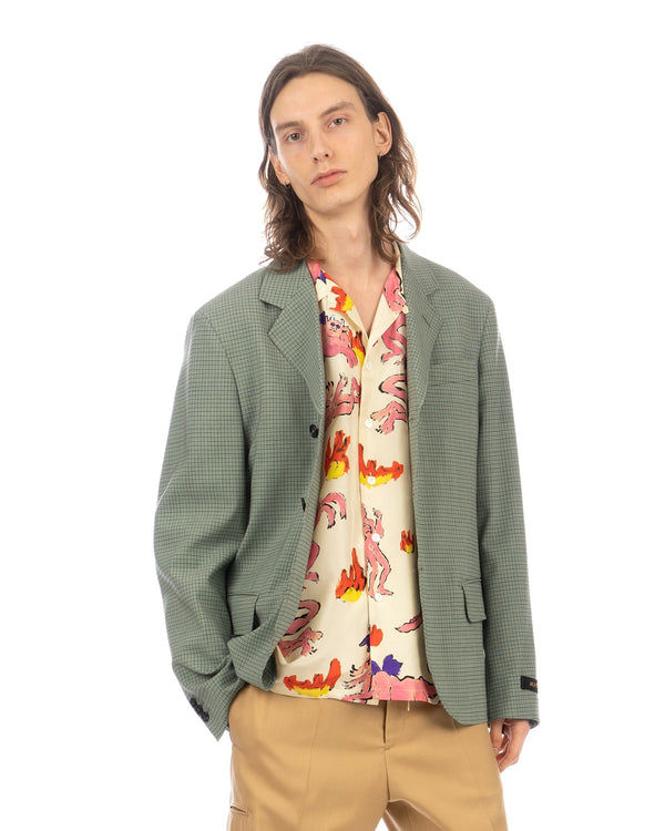 Marni | Fresco Check Blazer Pale Mint - Concrete