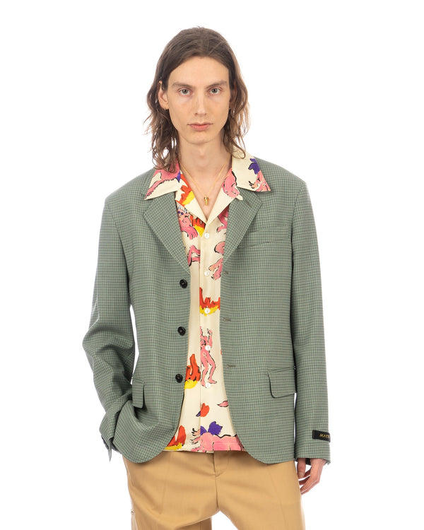 Marni | Fresco Check Blazer Pale Mint - Concrete
