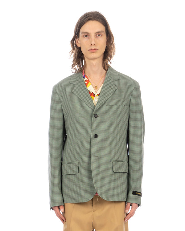 Marni | Fresco Check Blazer Pale Mint - Concrete