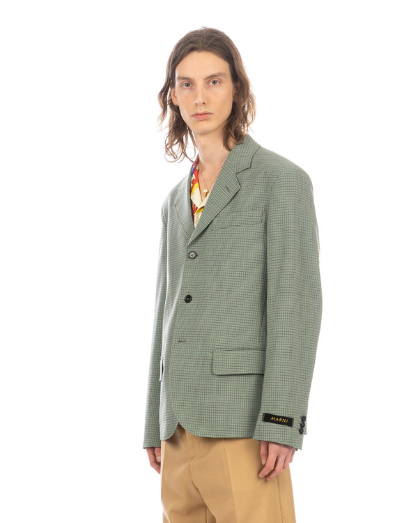 Marni | Fresco Check Blazer Pale Mint - Concrete