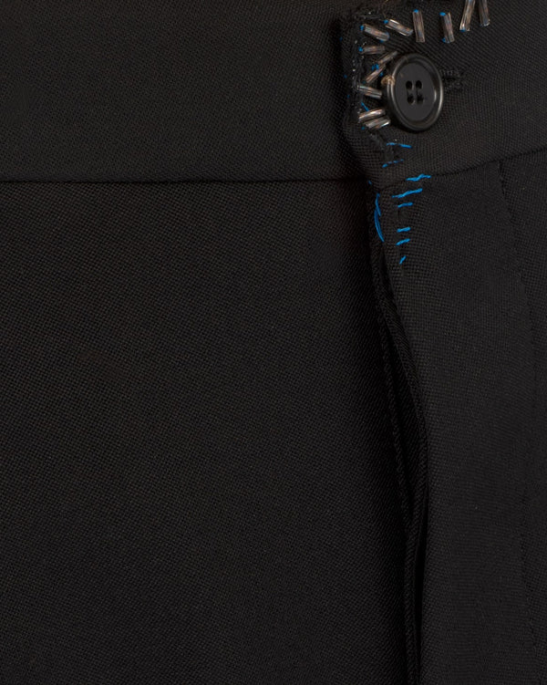 Marni | Frayed Wool Grain De Poudre Trousers Black - Concrete