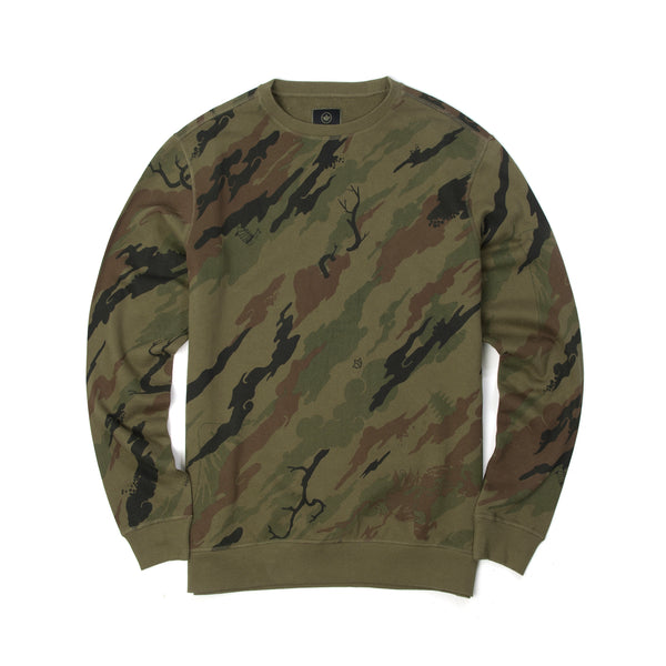 maharishi | Camo Red Tiger Crew Sweat Woodland - Concrete