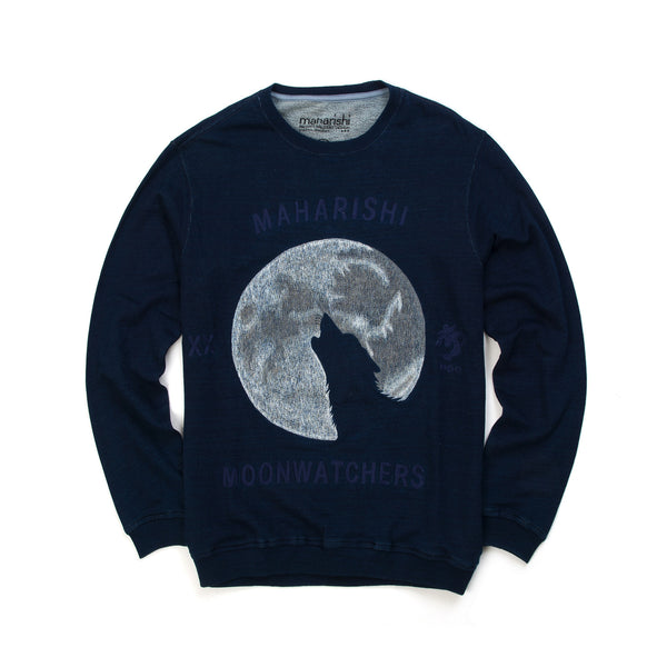 maharishi | Crew Sweat Moonwatcher Indigo Marl - Concrete