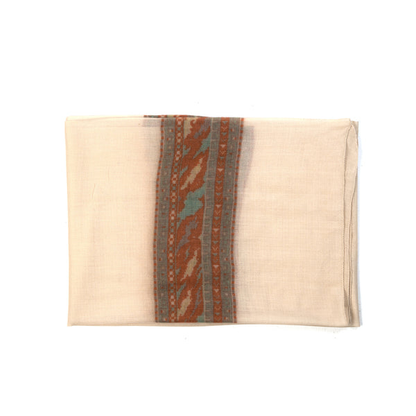 maharishi | Afghan Border Pashmina Shawl Cream - Concrete