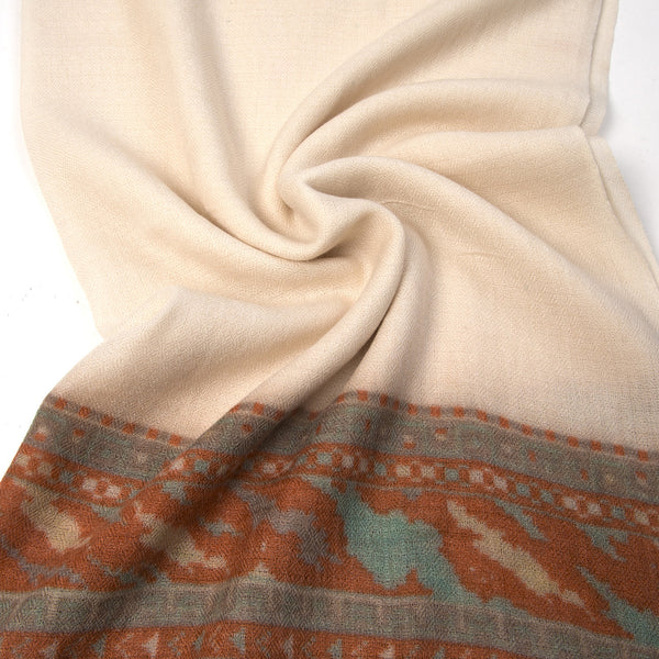 maharishi | Afghan Border Pashmina Shawl Cream - Concrete