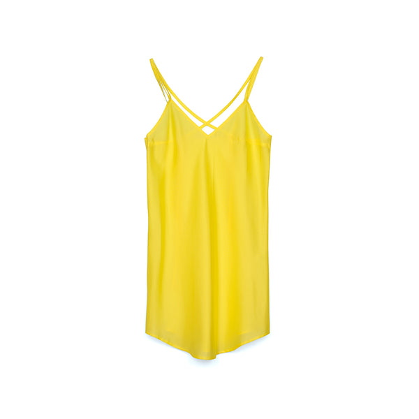 Marios Asymmetric Dress + Under Vest Yellow - Concrete