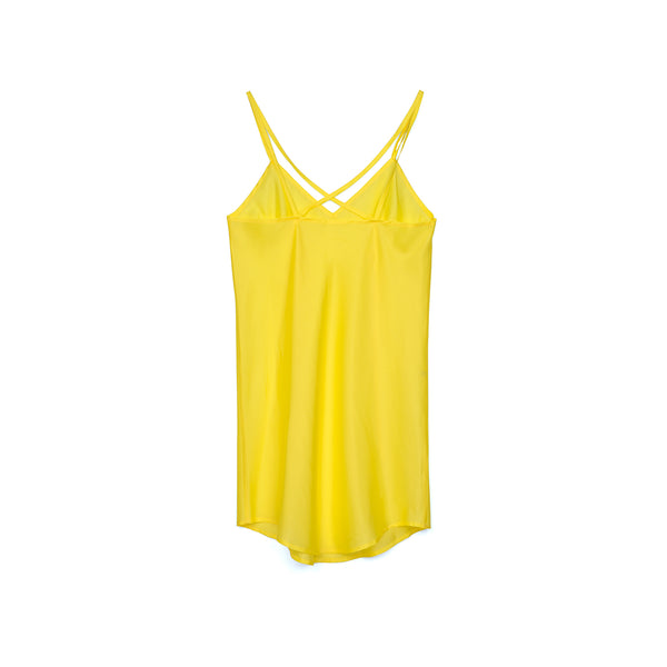 Marios Asymmetric Dress + Under Vest Yellow - Concrete