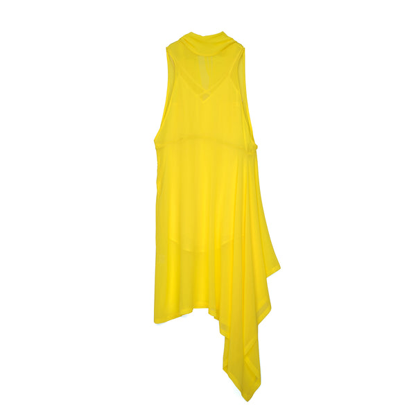 Marios Asymmetric Dress + Under Vest Yellow - Concrete