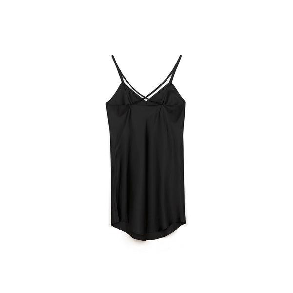 Marios Asymmetric Dress w/ Seperate Sleeves Black - Concrete
