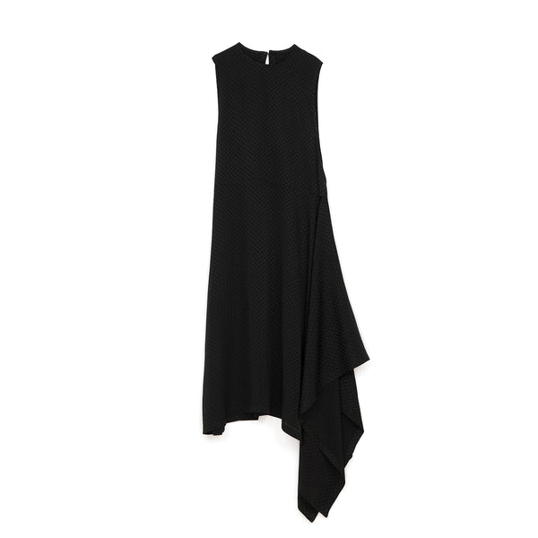Marios Asymmetric Dress w/ Seperate Sleeves Black - Concrete