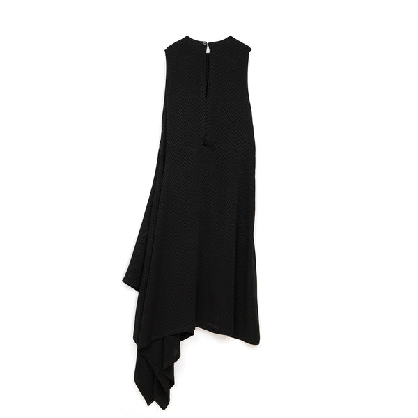 Marios Asymmetric Dress w/ Seperate Sleeves Black - Concrete