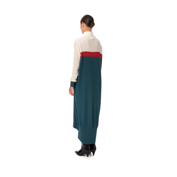Marios Multicolor Maxi J-Dress White / Red / Petrol Blue - Concrete