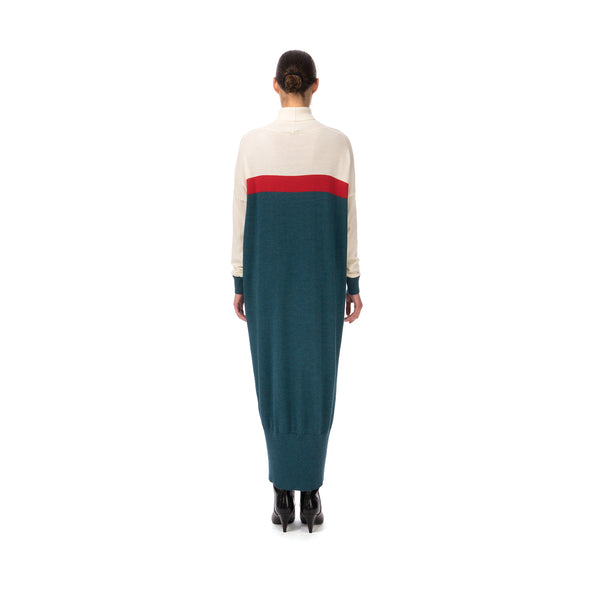 Marios Multicolor Maxi J-Dress White / Red / Petrol Blue - Concrete