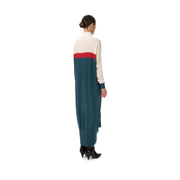 Marios Multicolor Maxi J-Dress White / Red / Petrol Blue - Concrete