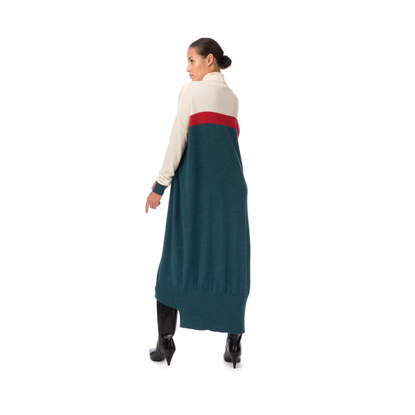 Marios Multicolor Maxi J-Dress White / Red / Petrol Blue - Concrete