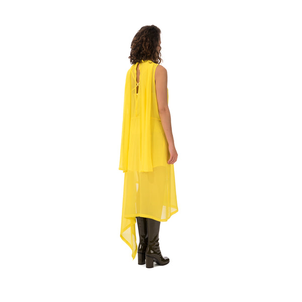 Marios Asymmetric Dress + Under Vest Yellow - Concrete