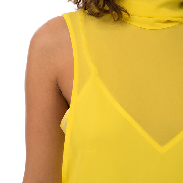 Marios Asymmetric Dress + Under Vest Yellow - Concrete
