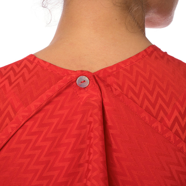 Marios Asymmetric Dress w/ Seperate Sleeves Red - Concrete
