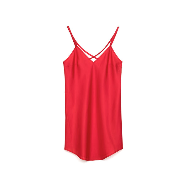 Marios Asymmetric Dress w/ Seperate Sleeves Red - Concrete