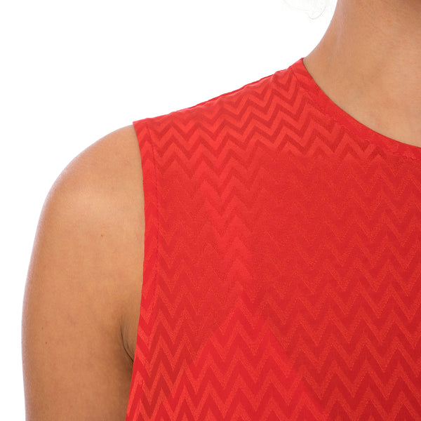 Marios Asymmetric Dress w/ Seperate Sleeves Red - Concrete