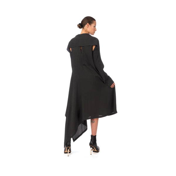 Marios Asymmetric Dress w/ Seperate Sleeves Black - Concrete