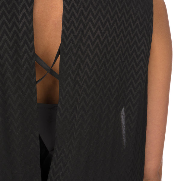 Marios Asymmetric Dress w/ Seperate Sleeves Black - Concrete