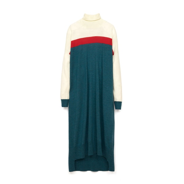 Marios Multicolor Maxi J-Dress White / Red / Petrol Blue - Concrete