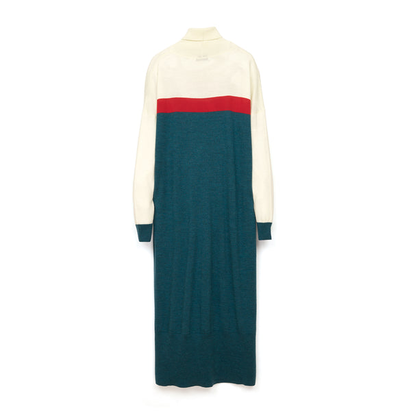 Marios Multicolor Maxi J-Dress White / Red / Petrol Blue - Concrete