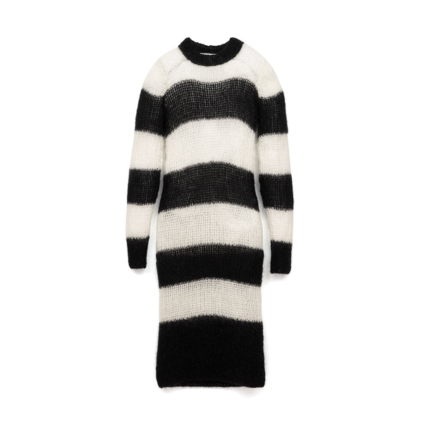 Marios Striped Dress White / Black - Concrete