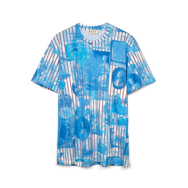 Marni | T-Shirt Light Blue - HUMU0013S0 - Concrete