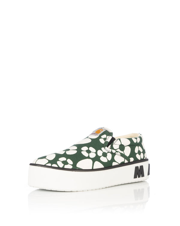 Marni | x Carhartt Paw Slip-On Forest Green / Stone White - Concrete