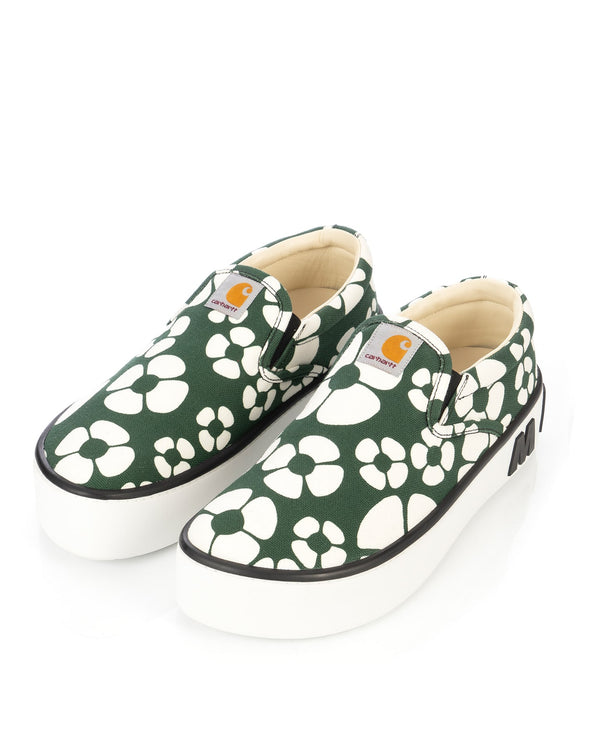 Marni | x Carhartt Paw Slip-On Forest Green / Stone White - Concrete