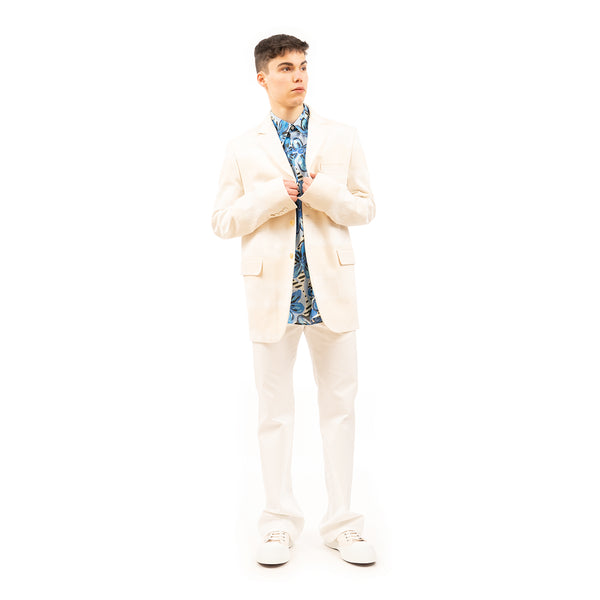 Marni | Brushed Striped Jacket Snow - Concrete