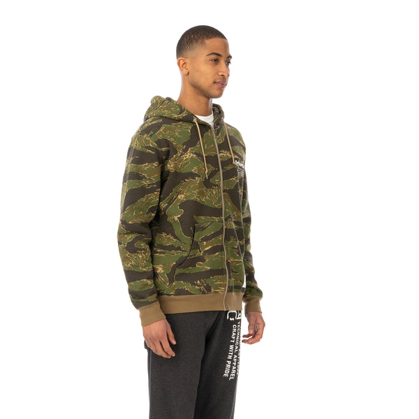 NEIGHBORHOOD | Overlap . Tiger / C-Zip Hooded .LS Tiger Stripe - Concrete