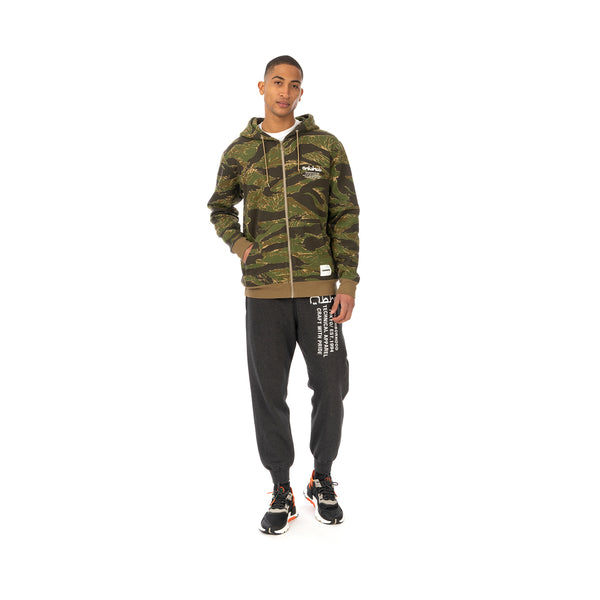 NEIGHBORHOOD | Overlap . Tiger / C-Zip Hooded .LS Tiger Stripe - Concrete