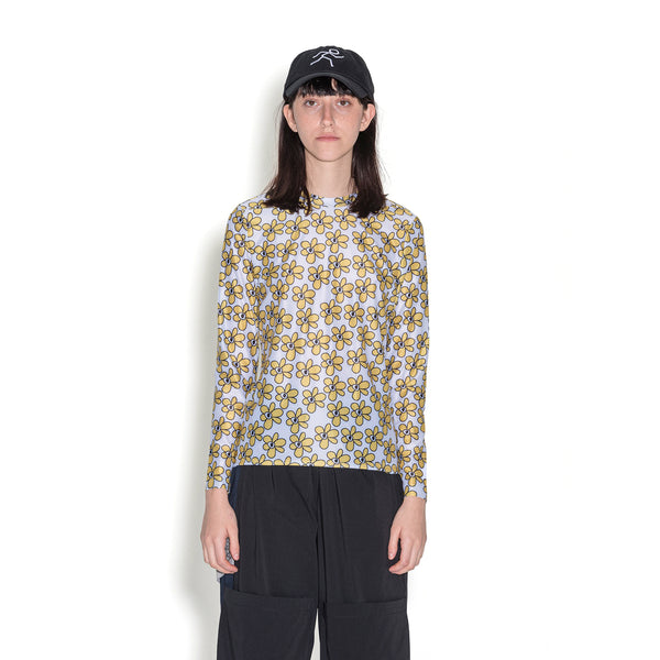 Perks and Mini (P.A.M.) | Gated Sport Eyelet L/S Top Daisies - Concrete