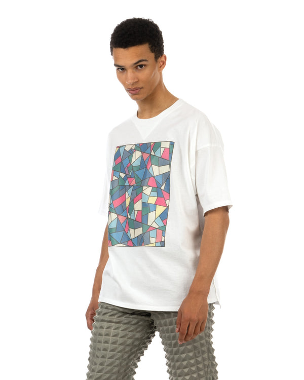 ANREALAGE | Patchwork Prism T-Shirt White - Concrete