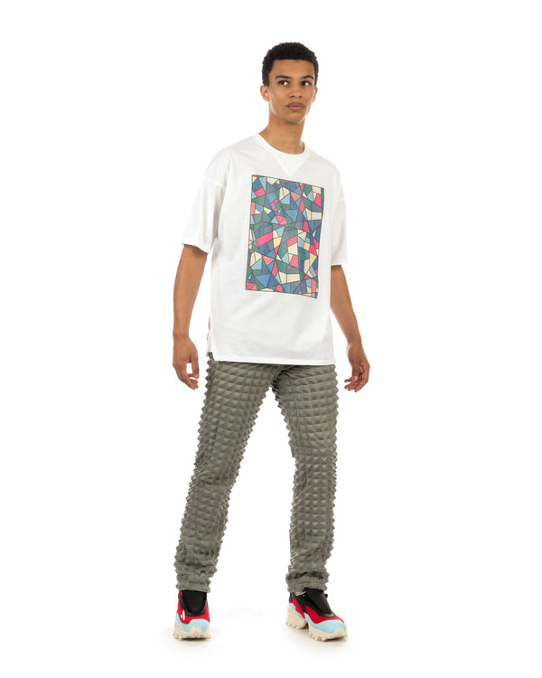 ANREALAGE | Patchwork Prism T-Shirt White - Concrete