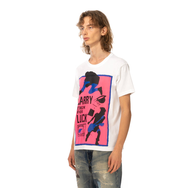 Poggy's Box | Hand-Printed T-Shirt White - Concrete