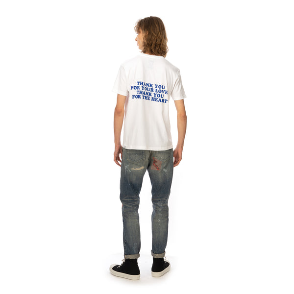 Poggy's Box | Hand-Printed T-Shirt White - Concrete